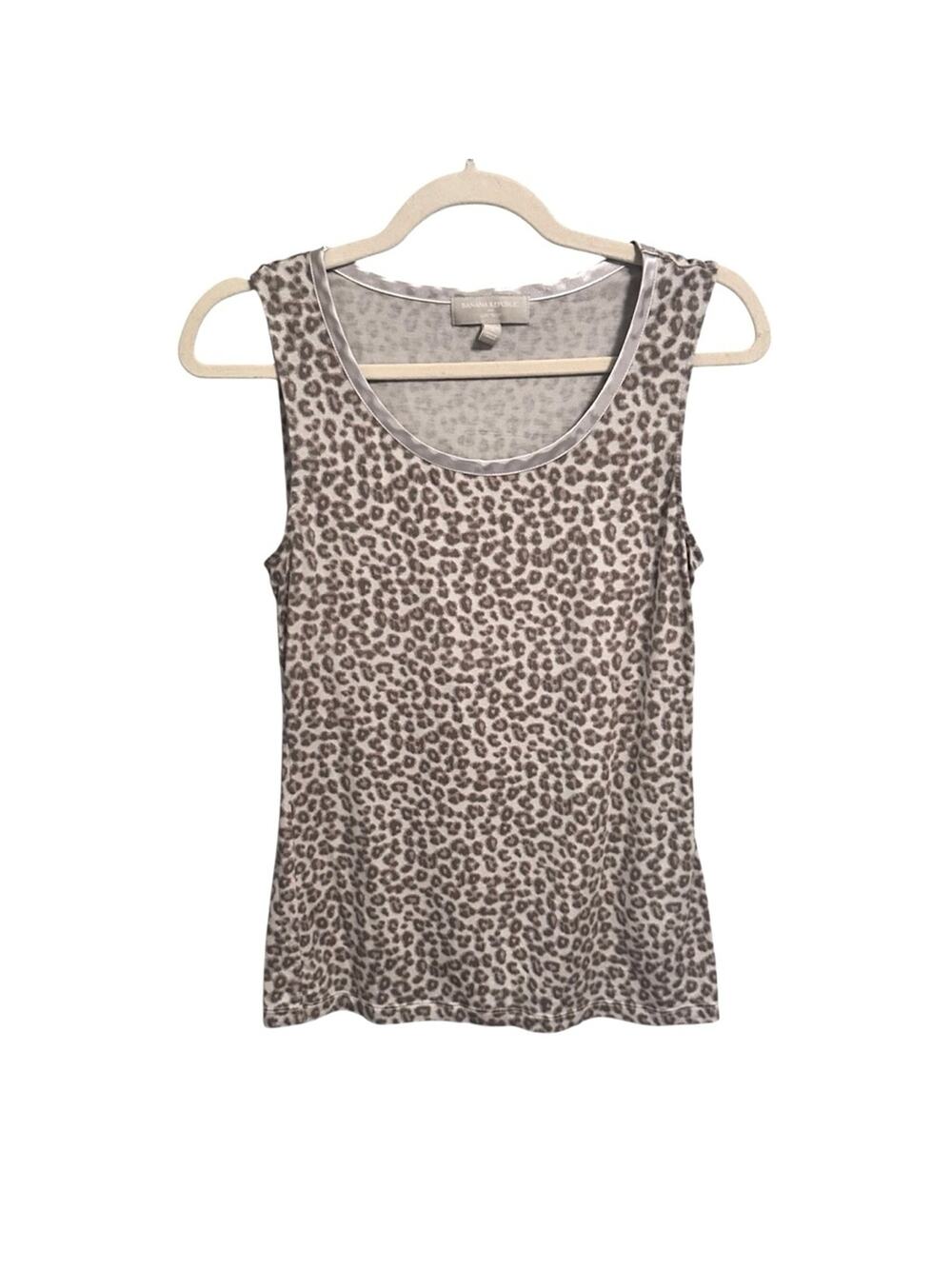 Banana Republic Factory Leopard Cheetah Print Brown Tan Tank Top Womens Small
